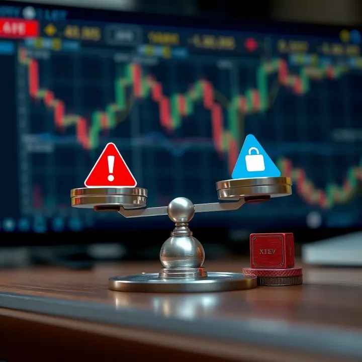 Conceptual graphic showing risks and benefits of automated trading tools for investors