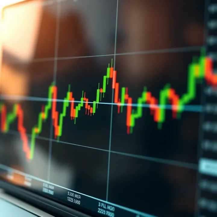 Graph depicting currency pair price movements with binary options trading indicators