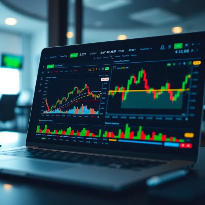 Digital trading platform interface showing binary options graphs and market data for Kenyan traders