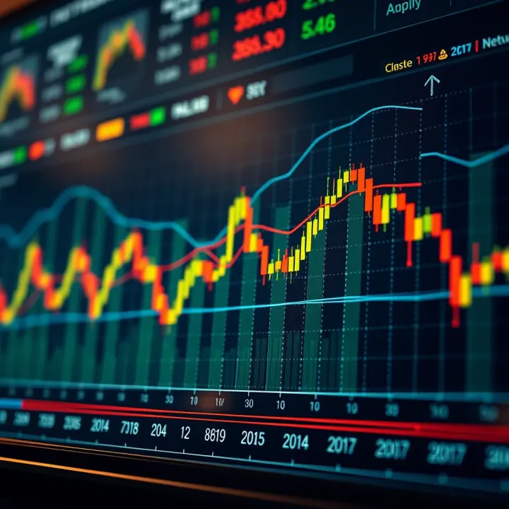Graph showing upward and downward price movements indicating binary option trading decisions