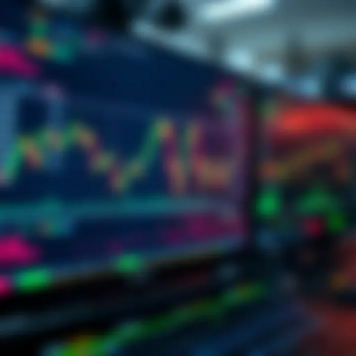 Illustration of automated trading software interface displaying market charts and algorithm settings