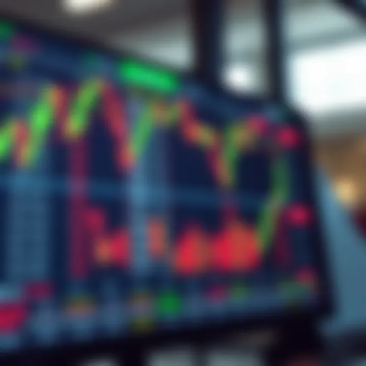 Illustration of a digital trading platform screen with binary options and payout indicators