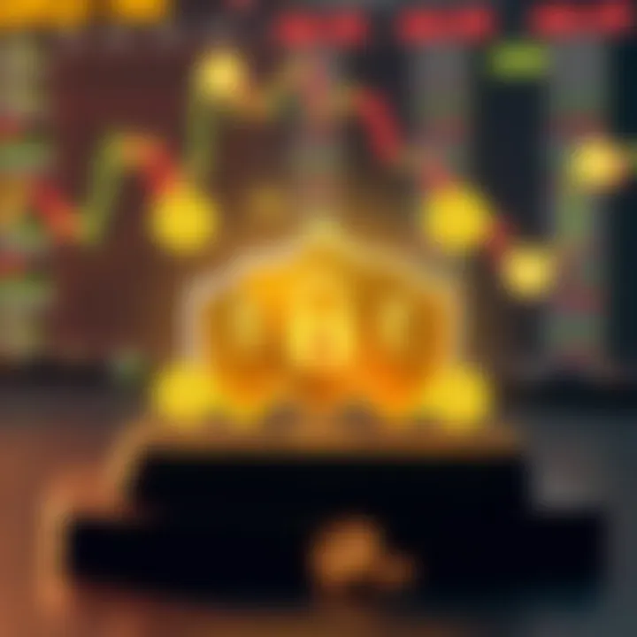 Conceptual graphic illustrating safe online forex trading practices with security shields and currency symbols