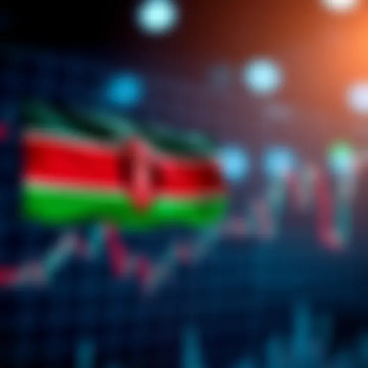 Forex Market Trends with Kenyan Flag Representing Local Trading Environment Graph illustrating forex market trends with Kenyan flag symbolizing local trading context