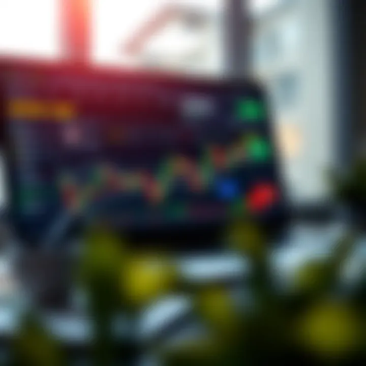 User interface of a crypto trading platform showing charts and trading options