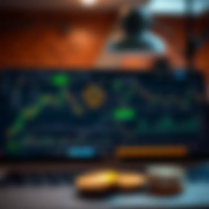 Digital interface displaying various cryptocurrency trading options and tools for investment analysis