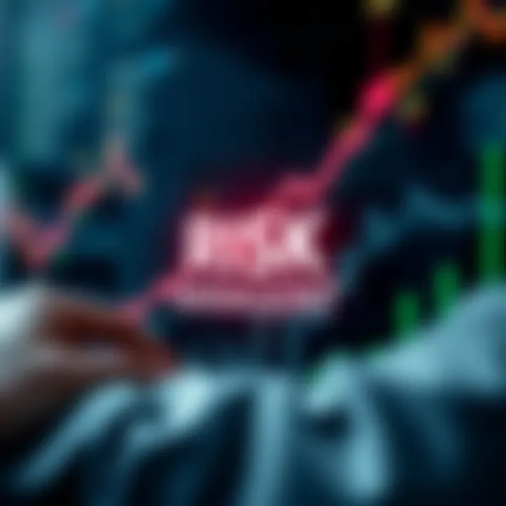 Conceptual illustration of risk management with financial symbols and growth arrows