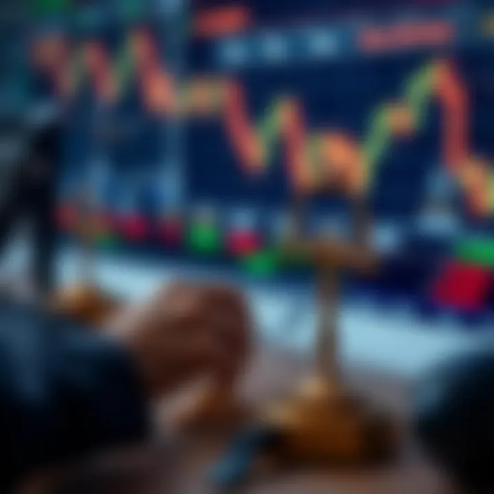 Conceptual visualization of risk management and emotional control in trading with symbolic elements representing stability and decision-making