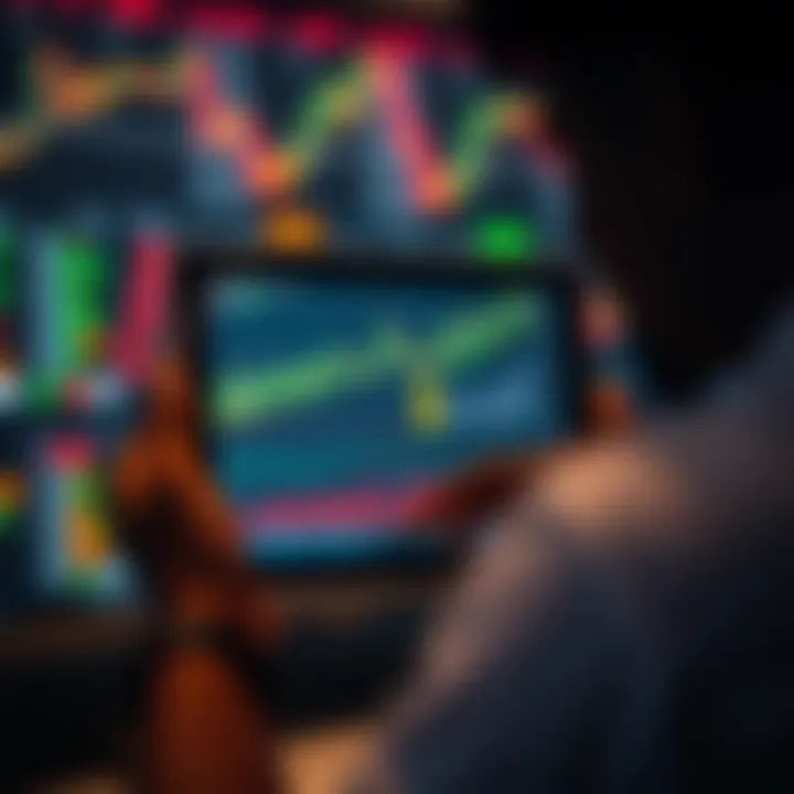 Digital tablet displaying forex market analysis with Kenyan shilling symbol