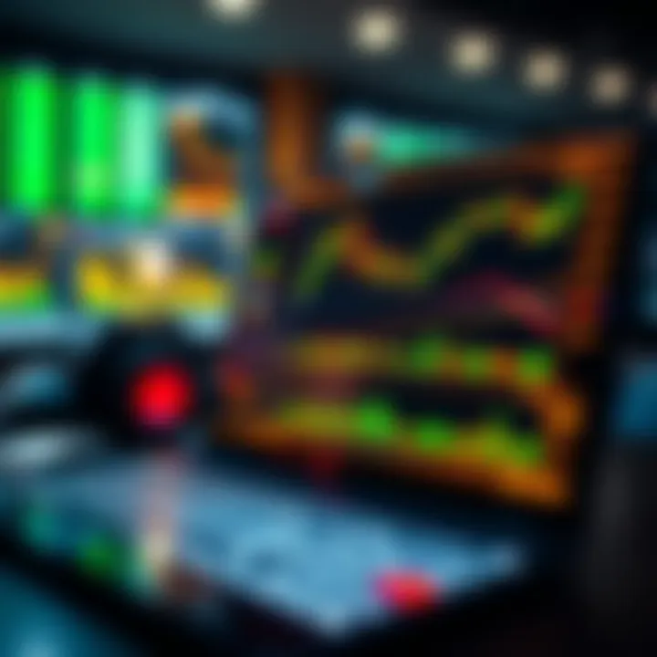 Interactive Forex Trading Course with Market Analysis Interactive forex trading course on a digital device showing charts and market trends
