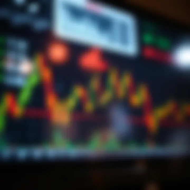 Graph showing currency exchange rates fluctuating over time