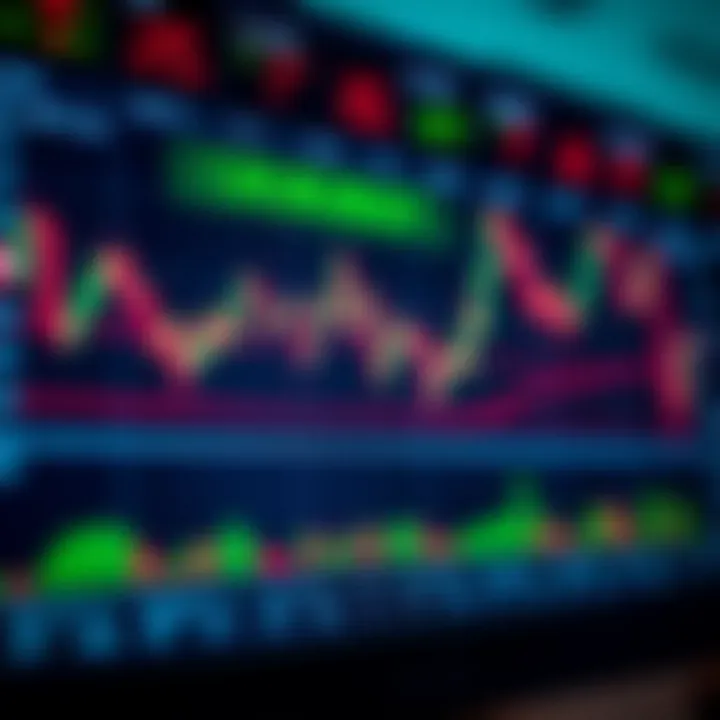 Illustration of a digital trading platform interface displaying currency pairs and market trends