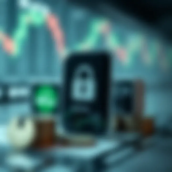 Visual representation of secure forex transactions and mobile payment icons including M-Pesa