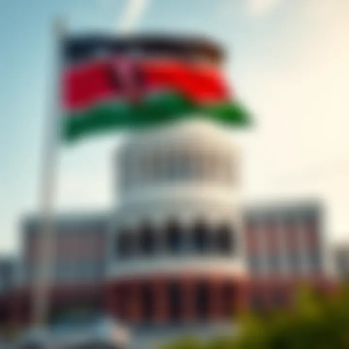 Government building with Kenyan flag symbolizing national risk management efforts