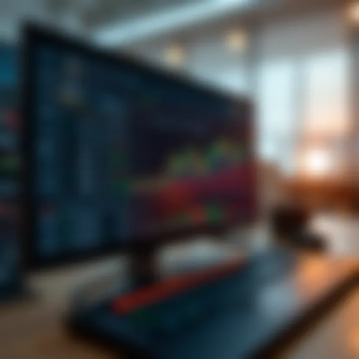 Digital interface displaying forex trading strategies and customization options