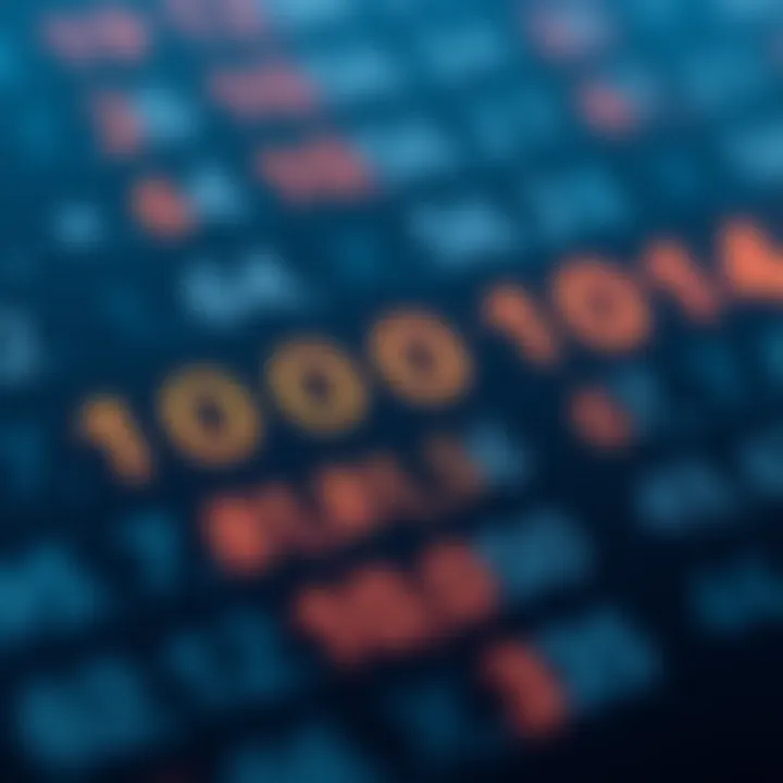 Diagram showing binary digits aligned with their decimal place values for conversion
