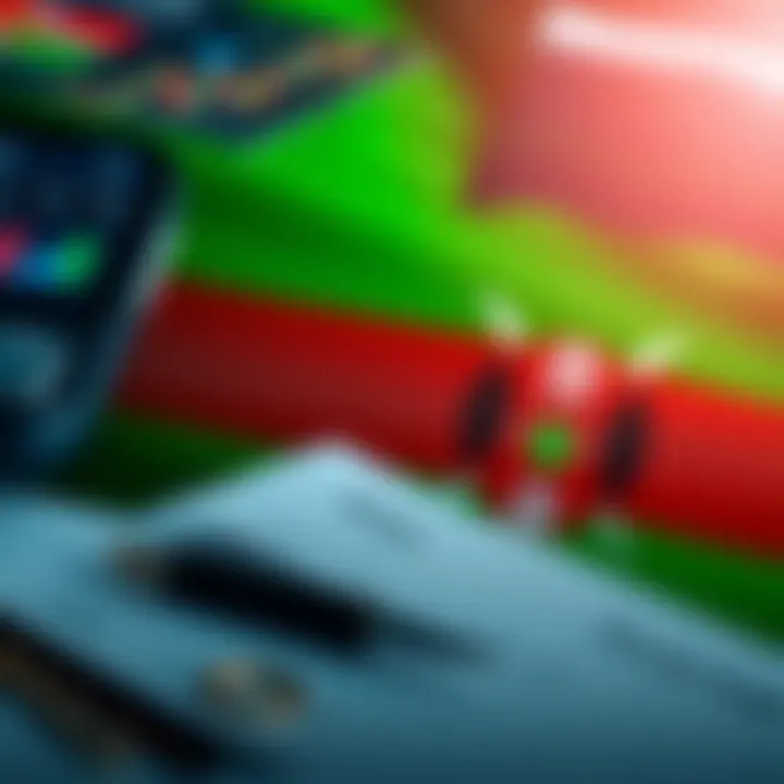 Illustration of Kenyan flag combined with forex market symbols and legal documents
