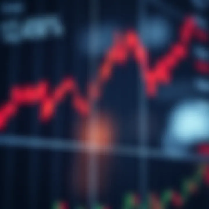 Graph showing currency exchange rates movement in forex market