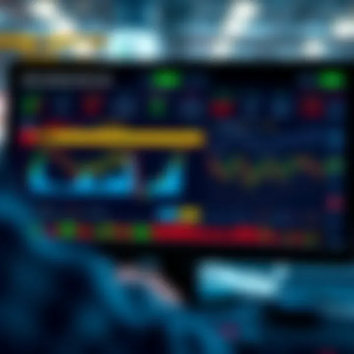 Graphical interface illustrating risk management tools and trading strategies for forex market