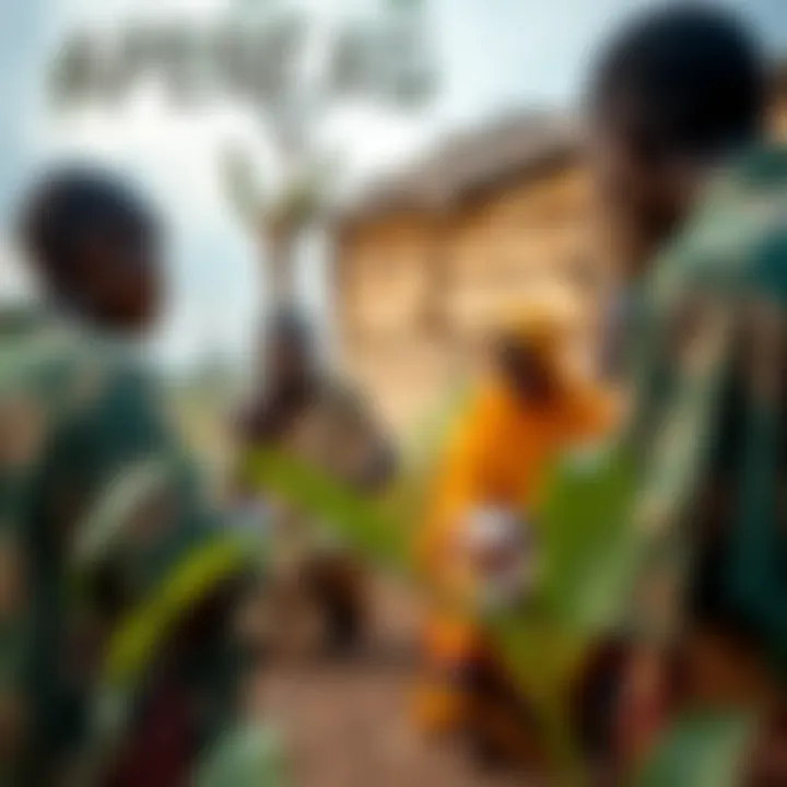 Community members collaborating in a disaster risk management meeting in a Kenyan village