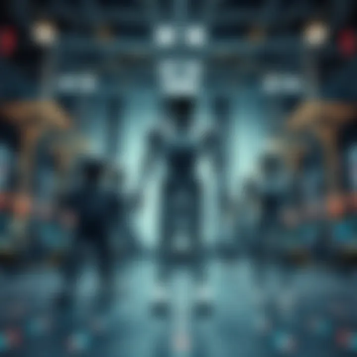 Conceptual illustration of various types of bots operating in a digital network environment