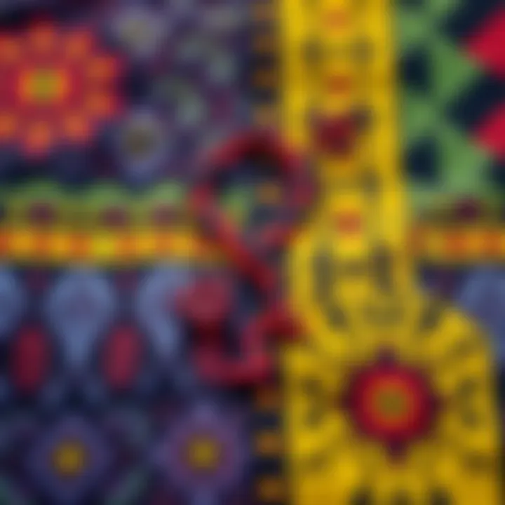 Illustration showing traditional binary gender symbols intertwined with cultural patterns from Kenya