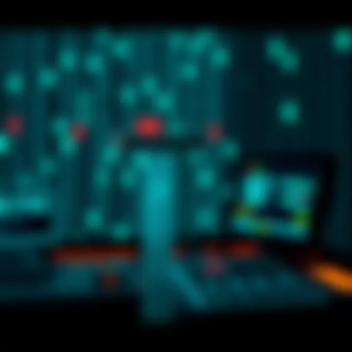 Visual showing the application of binary codes in digital communication and computing devices