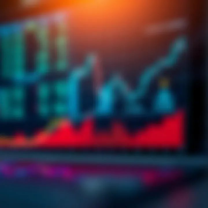 Graph showing upward and downward trend lines representing asset price movements in binary trading