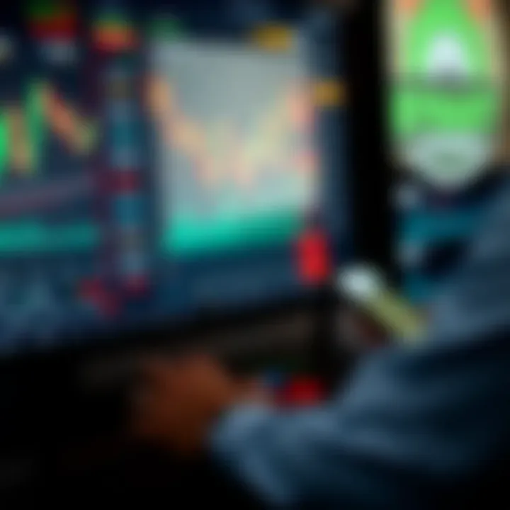 Binary Trading Platform with Risk Indicators and Market Data Digital interface displaying binary trading options with highlighted risk indicators and market data