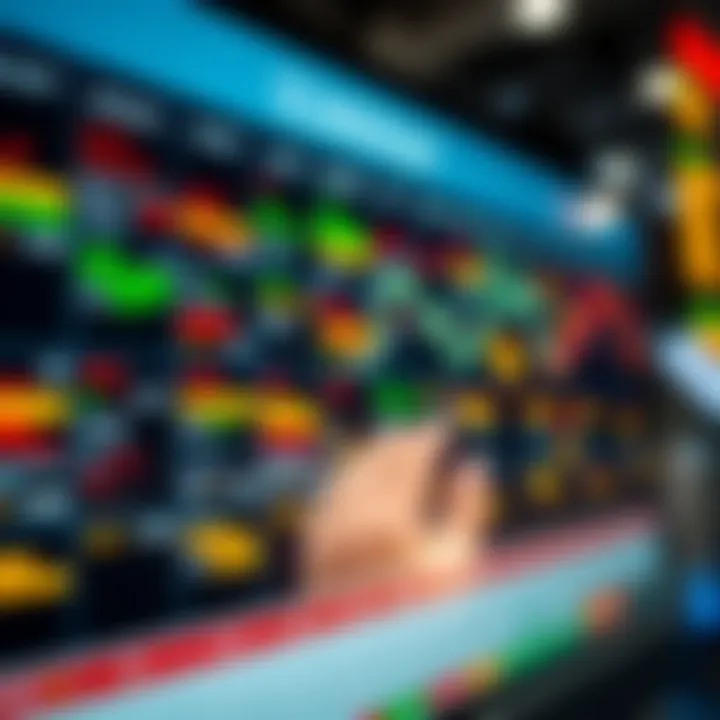 Calendar displaying economic events with icons representing financial markets and data indicators