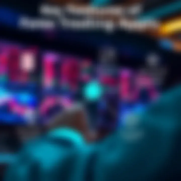 Illustration of key features of forex trading apps including real-time data, secure transactions, and user-friendly navigation