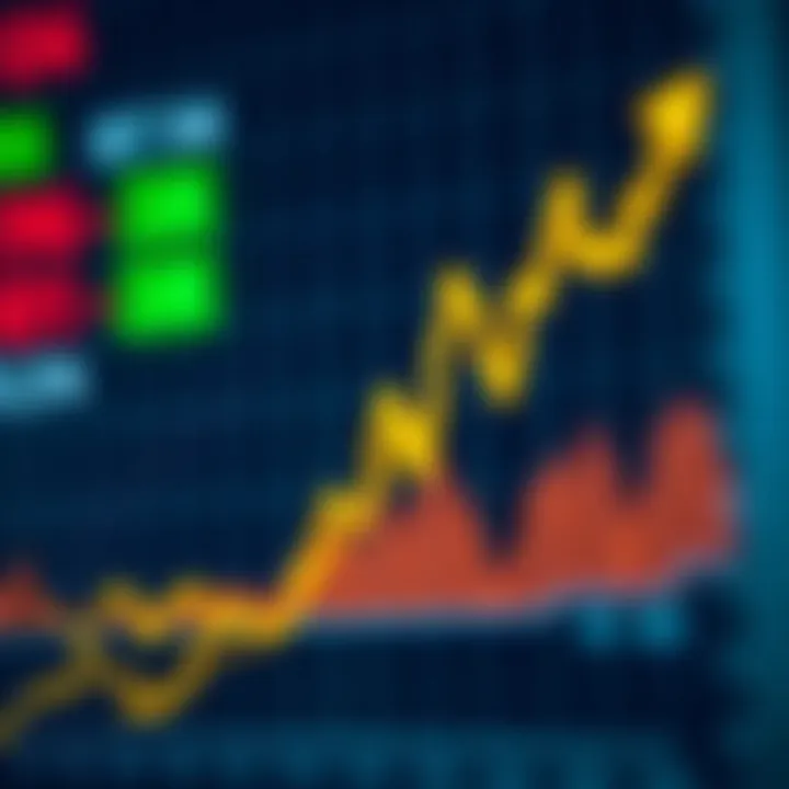 Currency Exchange Rate Fluctuations in Forex Trading Graph showing currency exchange rate fluctuations with upward and downward trends