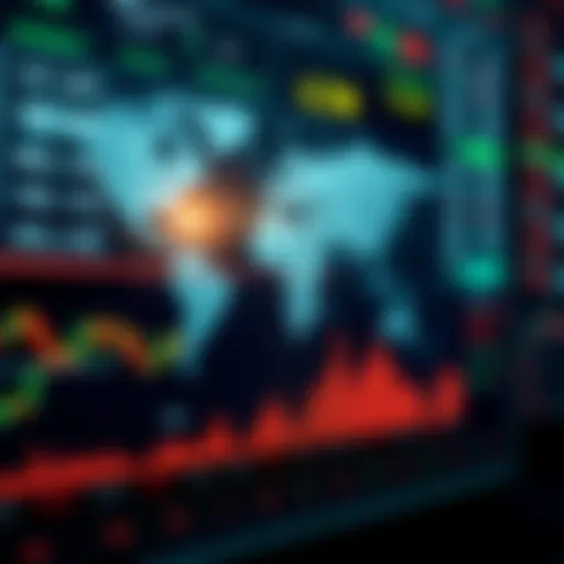 Global Currency Exchange and Market Dynamics Conceptual representation of global currencies with exchange rate charts and financial indicators