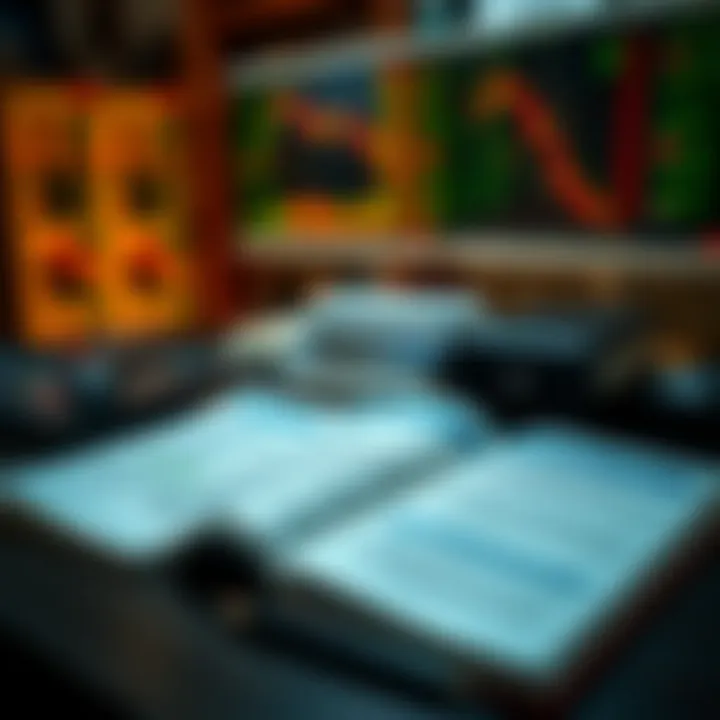 Collection of forex trading guides and manuals opened on a desk