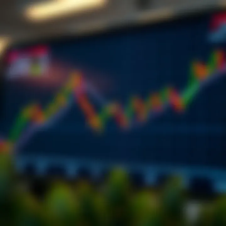 Automated Trading Signals in Currency Markets Graph showing currency market trends with automated trading signals