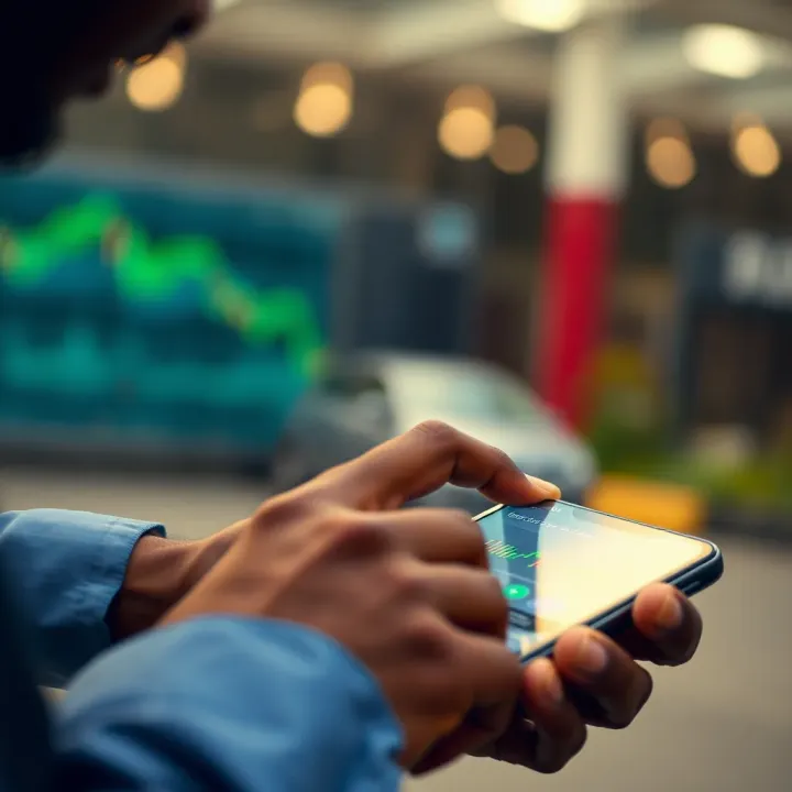 User selecting forex trading app on smartphone with focus on app features and usability