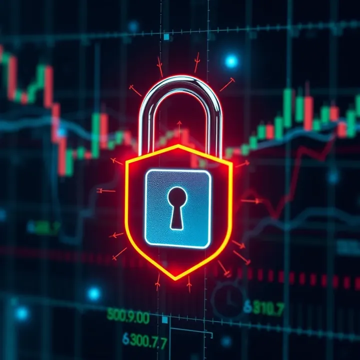 Security Features in Forex Trading Applications Secure digital lock symbolizing data protection in mobile forex trading platforms