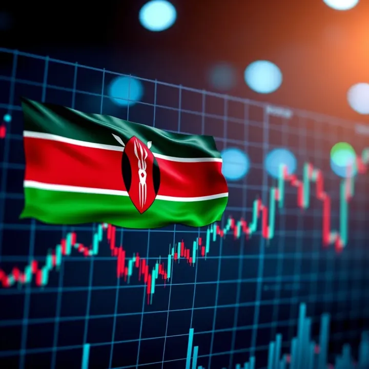 Graph illustrating forex market trends with Kenyan flag symbolizing local trading context