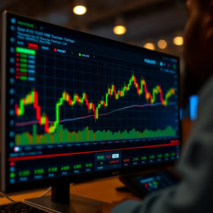 User interface of a forex trading platform displaying charts and currency pairs for Kenyan traders