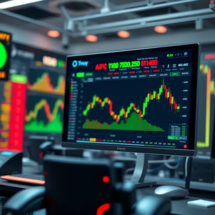 Conceptual illustration of automated binary options trading with algorithmic signals and risk management tools