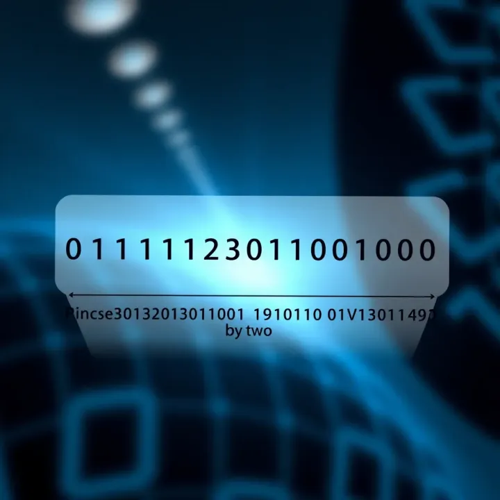 Diagram illustrating the conversion of a decimal number into its binary equivalent using division by two