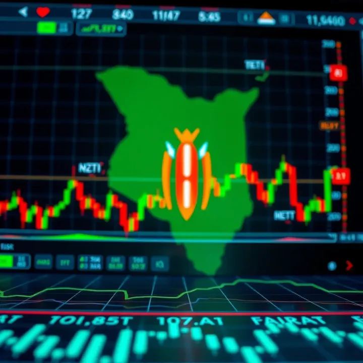 Digital Forex Trading Platforms Popular in Kenya Illustration of digital trading platforms with financial charts and Kenya map background