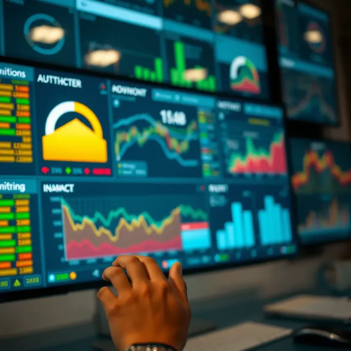 Dashboard showing compliance monitoring tools and technology integration for regulatory adherence