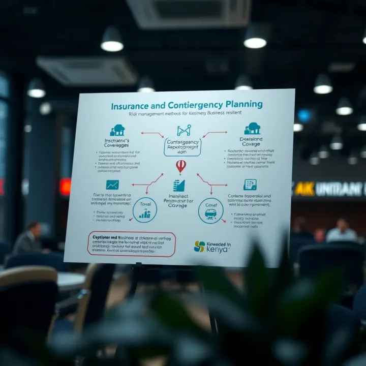 Diagram demonstrating insurance coverage and contingency planning strategies for business resilience