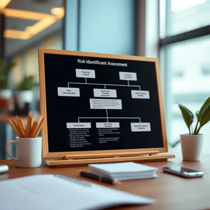 Flowchart showing tools and techniques for identifying and assessing risks in a business environment