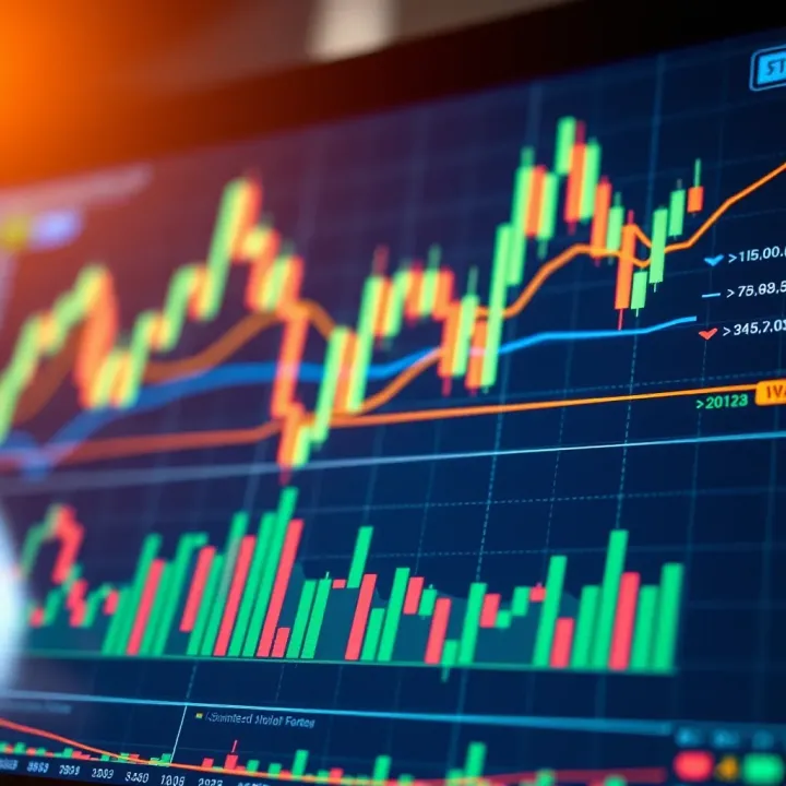 Forex chart displaying common patterns like head and shoulders and double top for technical analysis.