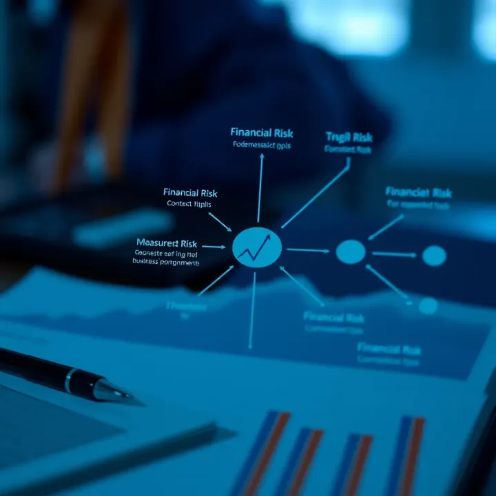 Diagram showing various financial risk types and corresponding tools used for measuring and controlling risks in business environments