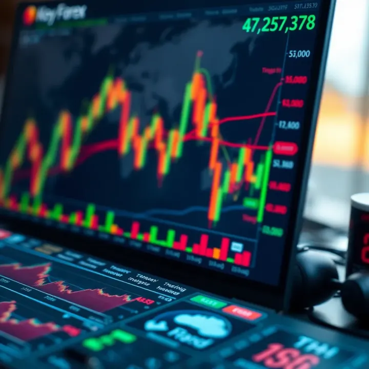 Chart showing key forex trading strategies and essential tools for market analysis