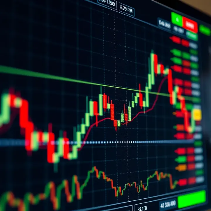 Chart displaying currency pair price movement on a digital trading platform