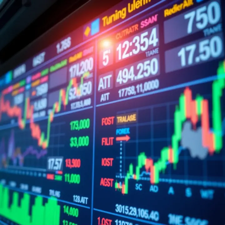 A digital interface displaying currency exchange rates and charts for forex trading in Kenya